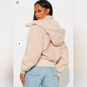 Teddy Dream Hooded Sherpa Coat - Size SMALL